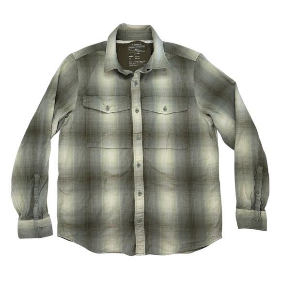 REI COOP Wallace Lake Flannel Shirt in Soft Green Plaid Size Medium Mens Cotton - Picture 1 of 6